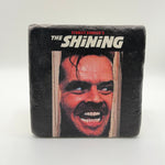 The Shining artwork printed on square travertine stone coaster