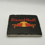 The Smiths Dead Natural Travertine Stone Coaster artwork