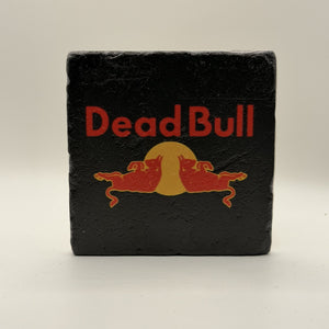 The Smiths Dead Natural Travertine Stone Coaster artwork