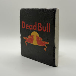 The Smiths Dead Natural Travertine Stone Coaster artwork