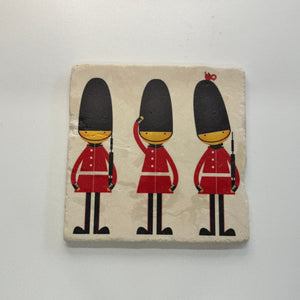 Three Royal Guards London Stone Natural Travertine Stone Hotpad artwork