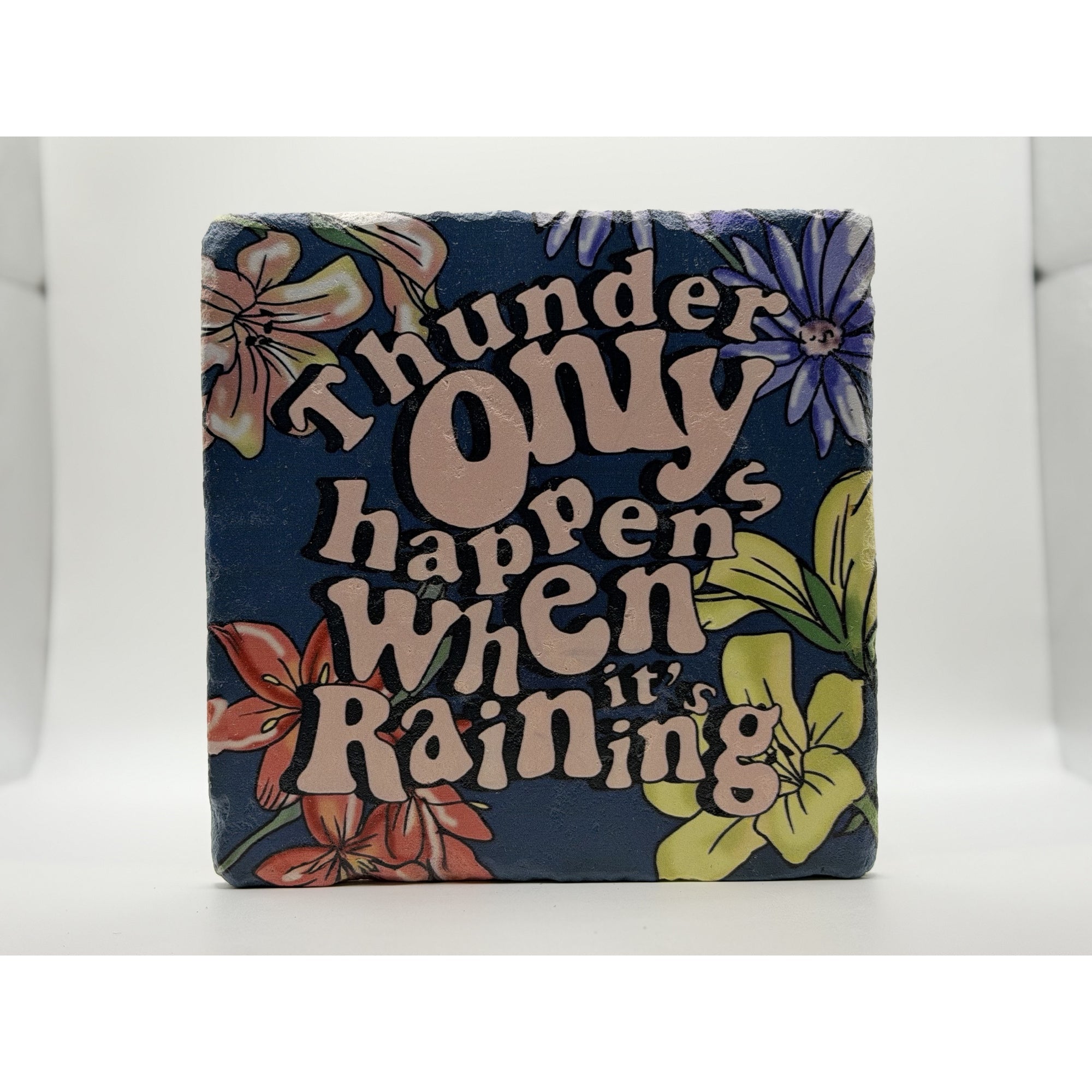Thunder Only Happens When Its Raining Natural Travertine Stone Hotpad 1