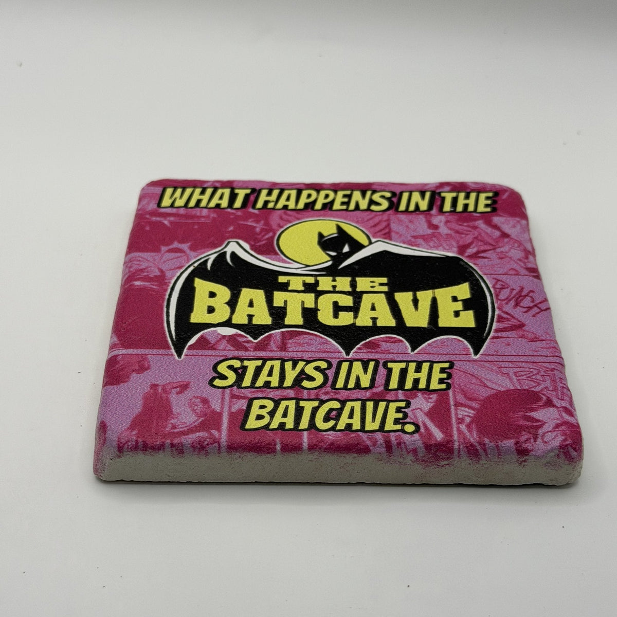 Thunder Only Happens When Its Raining Natural Travertine Stone Coaster artwork
