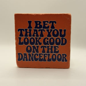 Thunder Only Happens When Its Raining Natural Travertine Stone Coaster artwork