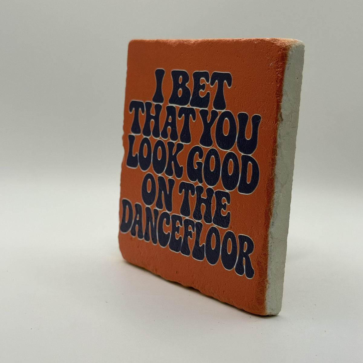 Thunder Only Happens When Its Raining Natural Travertine Stone Coaster artwork