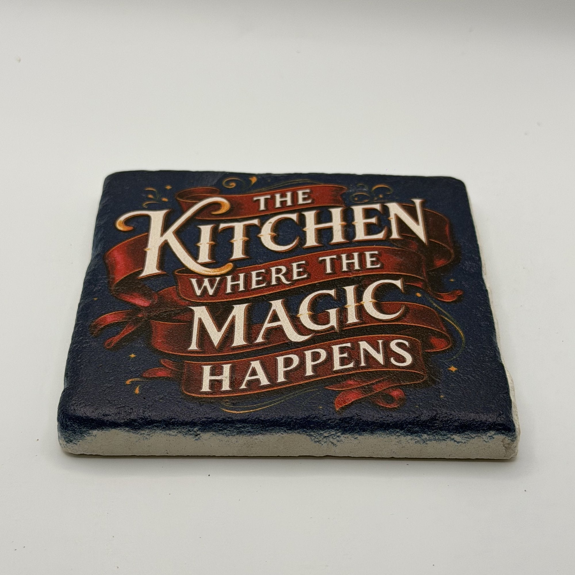 Thunder Only Happens When Its Raining Natural Travertine Stone Coaster artwork