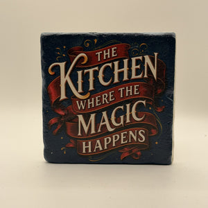 Thunder Only Happens When Its Raining Natural Travertine Stone Coaster artwork