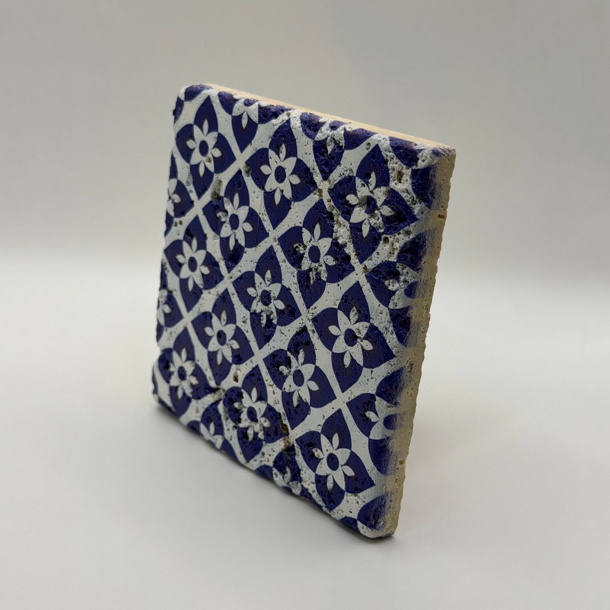 Tibetan Floral Stone Coaster
