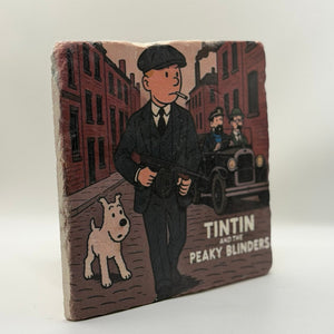 Tin Peaky Blinders Natural Travertine Stone Hotpad artwork