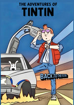 Tintin Back to the Future artwork printed on MDF wall poster