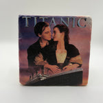 Titanic movie artwork printed on square travertine stone coaster