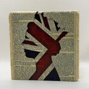 Union Jack Queen Natural Travertine Stone Hotpad artwork