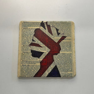 Union Jack Queen Natural Travertine Stone Hotpad artwork