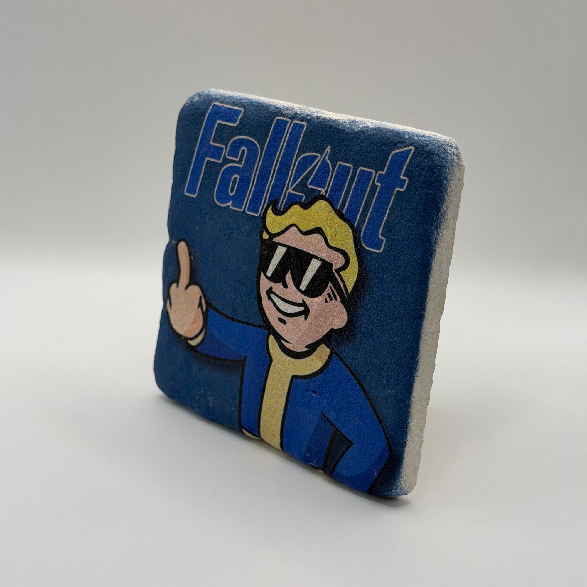 Fallout Vault Boy Middle Finger Stone Coaster