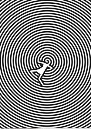 Vertigo Spiral inspirational quote artwork printed on MDF wall poster