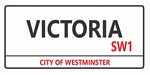 Victoria London street sign design displayed as wall decor