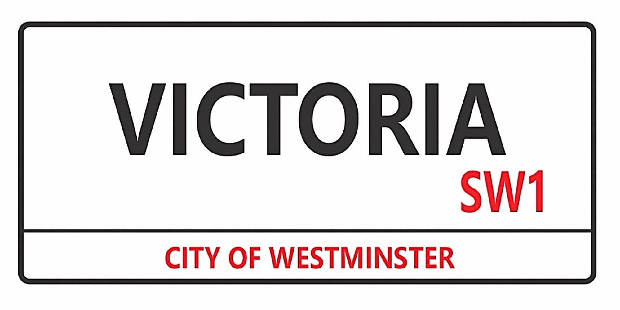 Victoria London street sign design displayed as wall decor