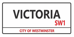 Victoria London street sign design displayed as wall decor