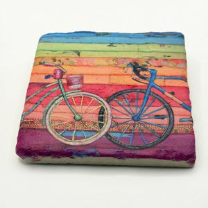 Vintage Style Bicycles Stone Coaster