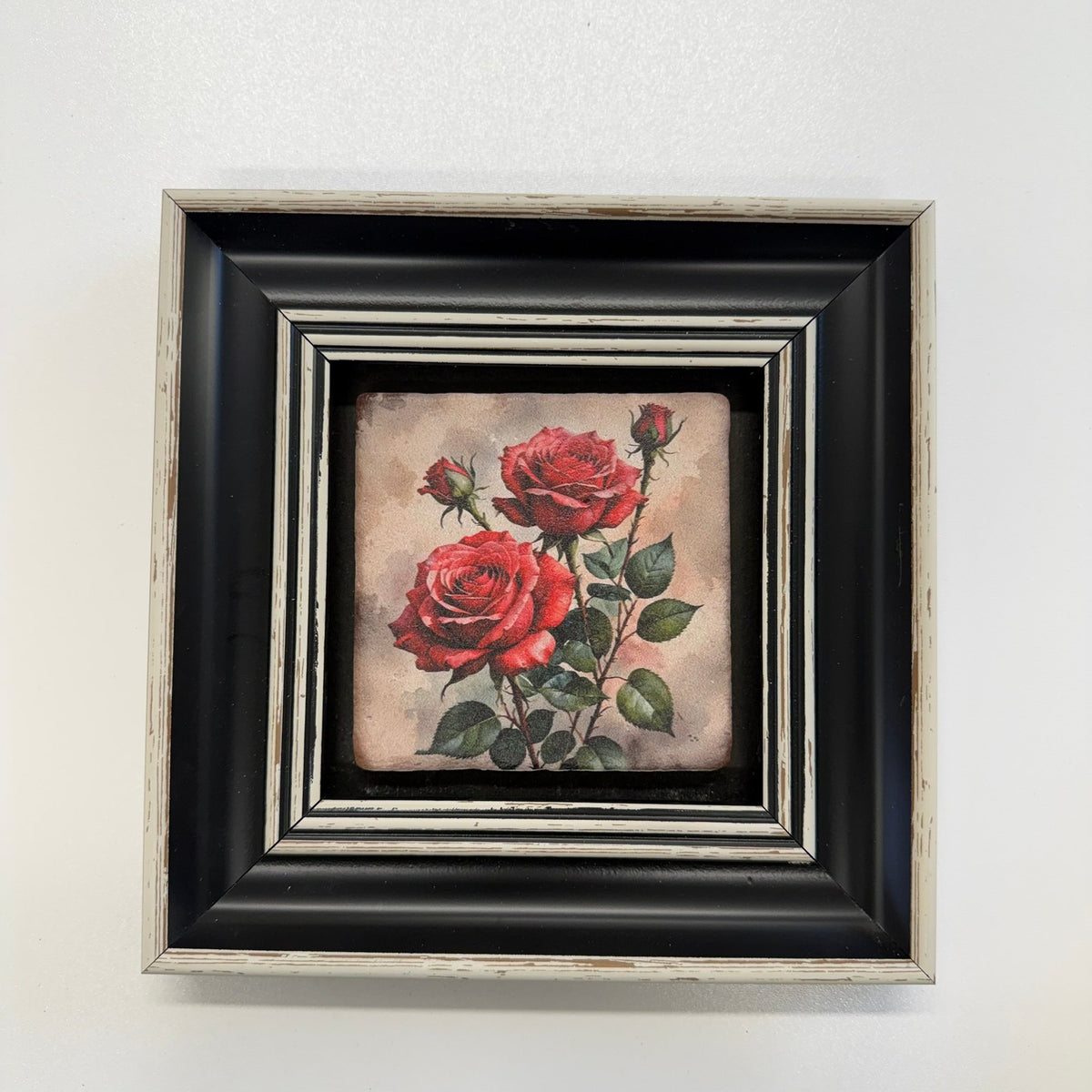 Variant Mapping v4 | vintage-red-rose-botanical-stone-coaster | with Black Frame | sha256:7739d6ac72c1