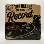 Vinyl Life Drop The Needle On The Record Natural Travertine Stone Hotpad 1