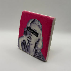 Whatever Slogan Stone Coaster