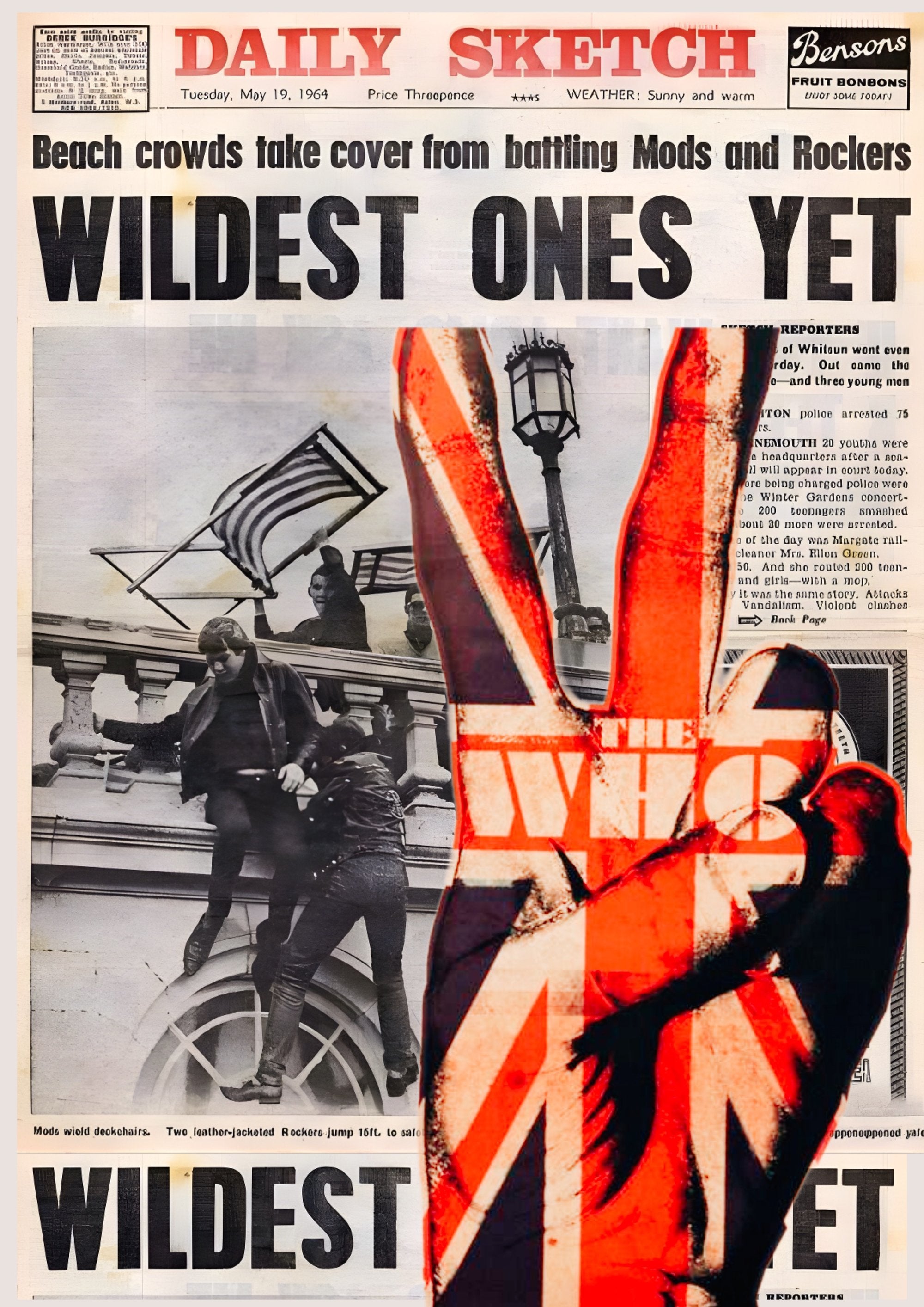 The Who Wildest Ones Yet artwork printed on MDF wall poster