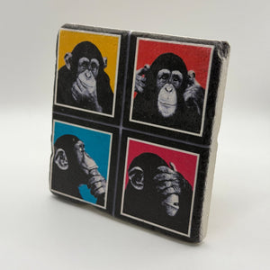 Wise Monkey Stone Coaster