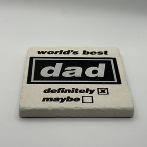 Woke Up Bald Again Natural Travertine Stone Coaster artwork