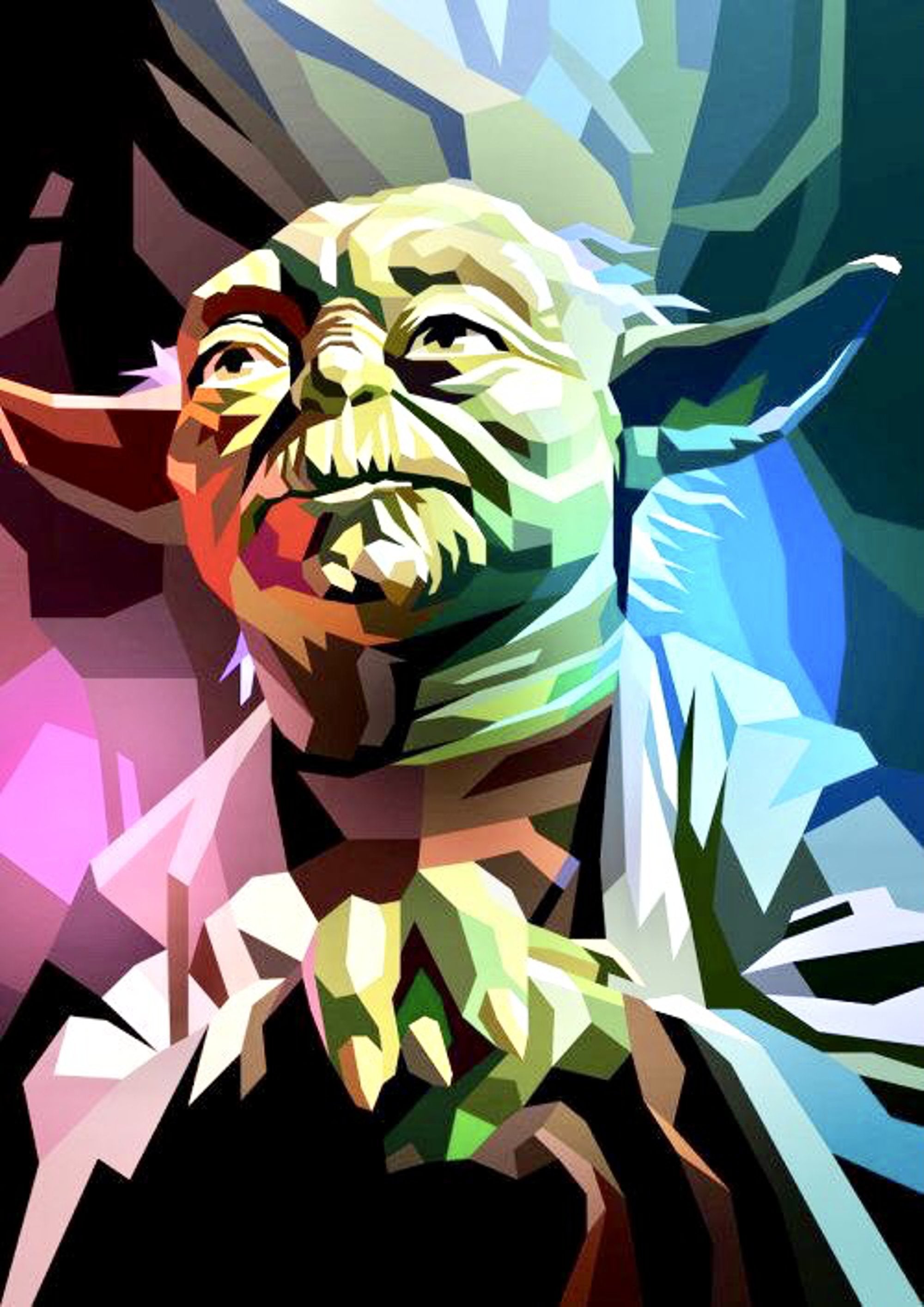 Yoda Pop Art artwork printed on MDF wall poster