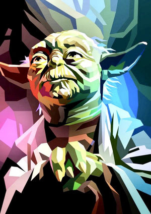 Yoda Pop Art artwork printed on MDF wall poster