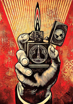 Zippo Peace Lighter slogan artwork printed on MDF wall poster