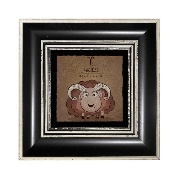 ARIES HOROSCOPE COASTER 02 BLACK