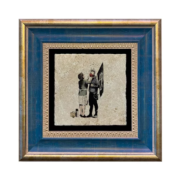 BANKSY COASTER B02 FLAT BLUE