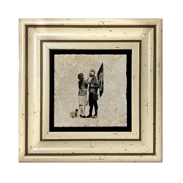 BANKSY COASTER B02 FLAT WHITE