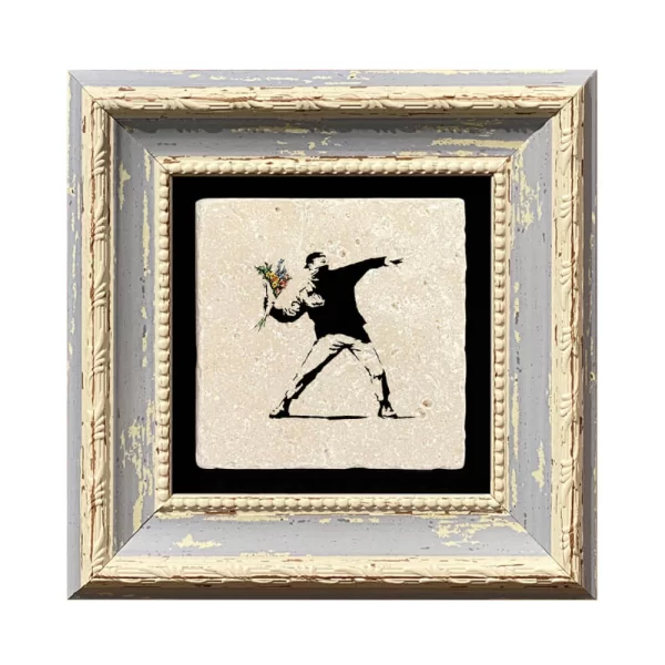 BANKSY COASTER B03 BLUE FRAME