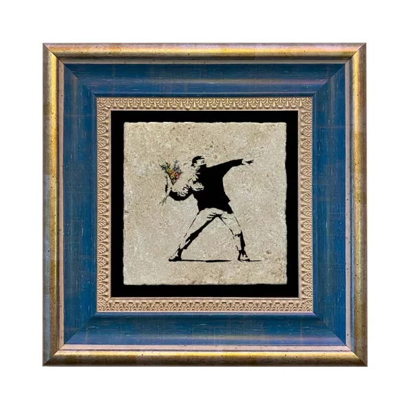 BANKSY COASTER B03 FLAT BLUE