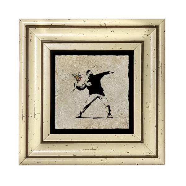 BANKSY COASTER B03 FLAT WHITE