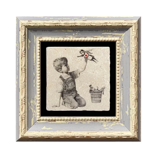 BANKSY COASTER B04 BLUE FRAME