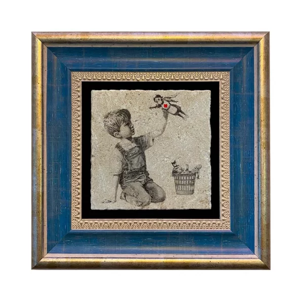 BANKSY COASTER B04 FLAT BLUE