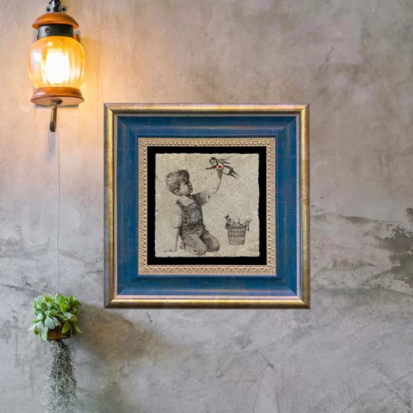 BANKSY COASTER B04 FLAT BLUE LIFESTYLE