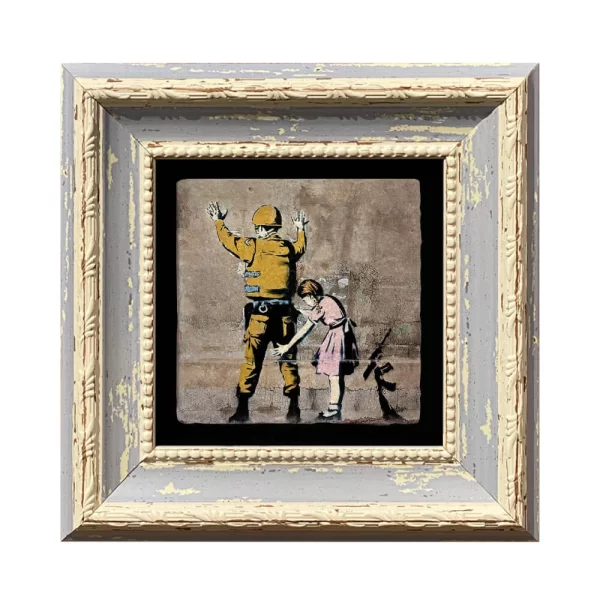 BANKSY COASTER B06 BLUE FRAME