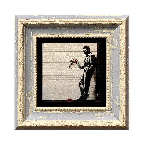 BANKSY COASTER B07 BLUE FRAME