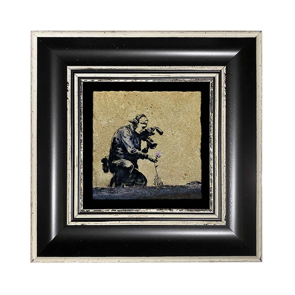 Banksy Coaster 08 with Black Frame Coaster House