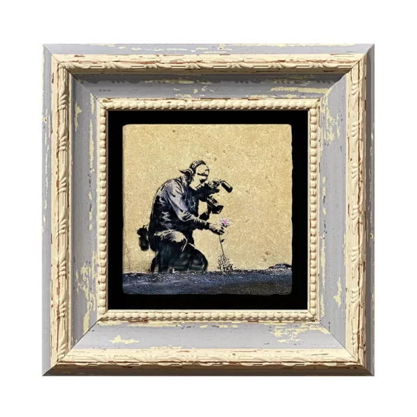 BANKSY COASTER B08 BLUE FRAME