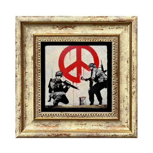 BANKSY COASTER B09 GOLD FRAME