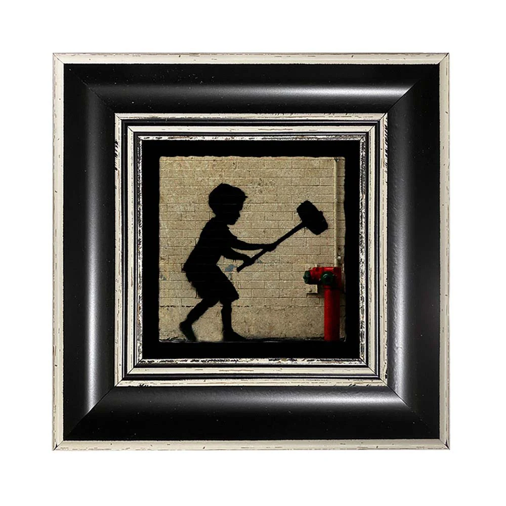 Banksy Coaster 10 with Black Frame Coaster House