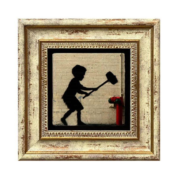 BANKSY COASTER B10 GOLD FRAME