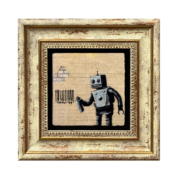 BANKSY COASTER B14 GOLD FRAME