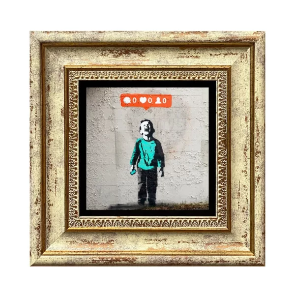 BANKSY COASTER B15 GOLD FRAME